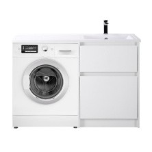 BelBagno Тумба с раковиной KRAFT 120 см, напольная KRAFT-LVD-58/120-R Bianco Opaco, белая раковина