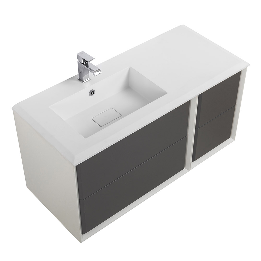 Приобрести cezares тумба подвесная с раковиной bellagio 106 см grigio nuvola, левостороняя, серая 55301