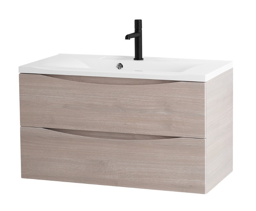 Приобрести тумба подвесная с раковиной belbagno marino-1000-2c-so-rg-p 100 см, rovere grigio