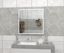 Continent Зеркало шкаф с подсветкой Reflex 80х80 см, бесконтактный включатель, белое