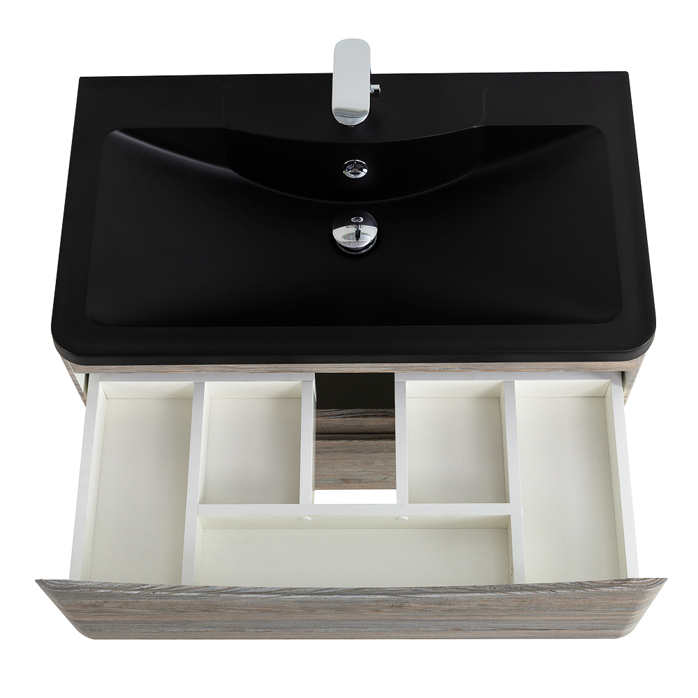 Приобрести belbagno тумба с раковиной acqua 100 см, подвесная pino scania, чёрная раковина