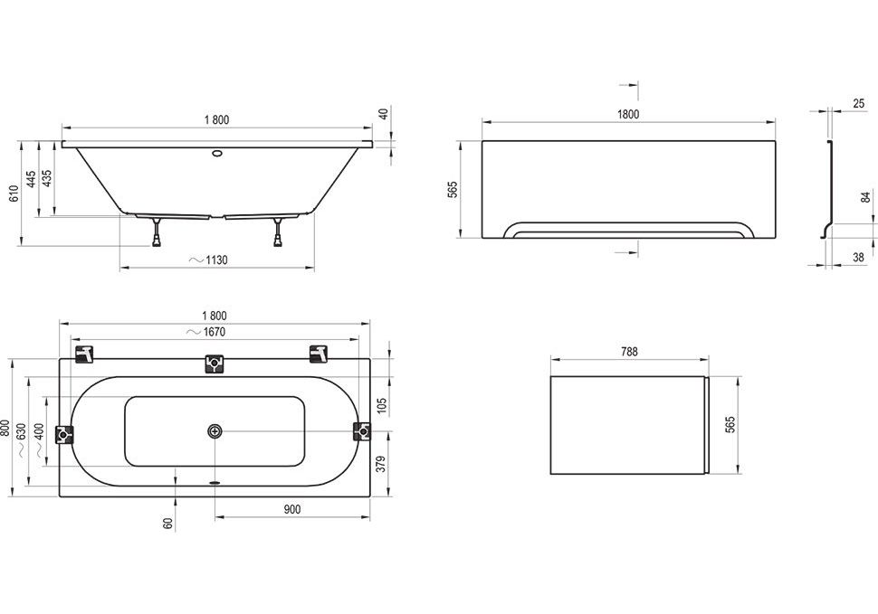 Приобрести акриловая ванна ravak city 180x80 см c920000000