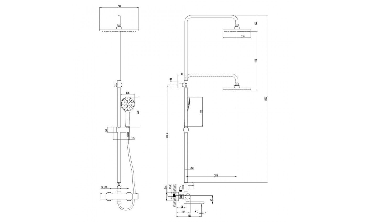Приобрести lemark душевая система yeti с термостатом, хром lm7862c