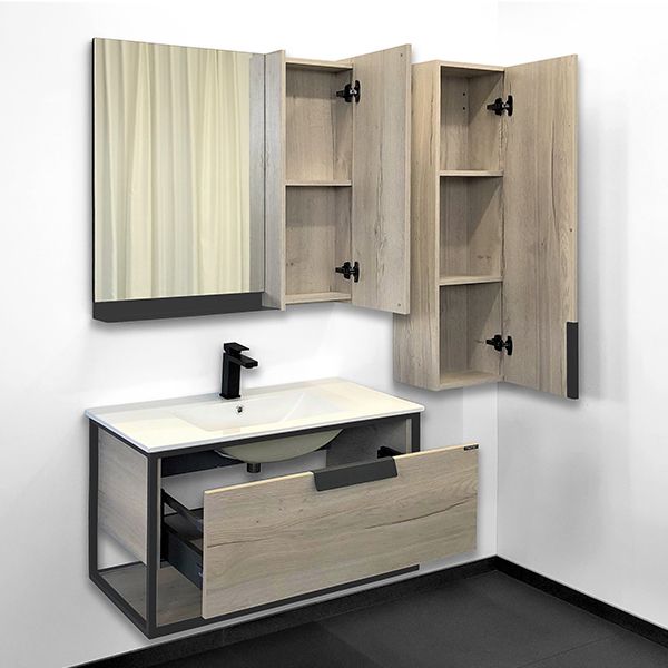 Приобрести сomforty зеркало-шкаф бонн 90 графит/дуб дымчатый