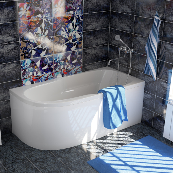 Приобрести mirsant ванна акриловая небуг 150*80 см, в комплекте, правая, белая ут000038829