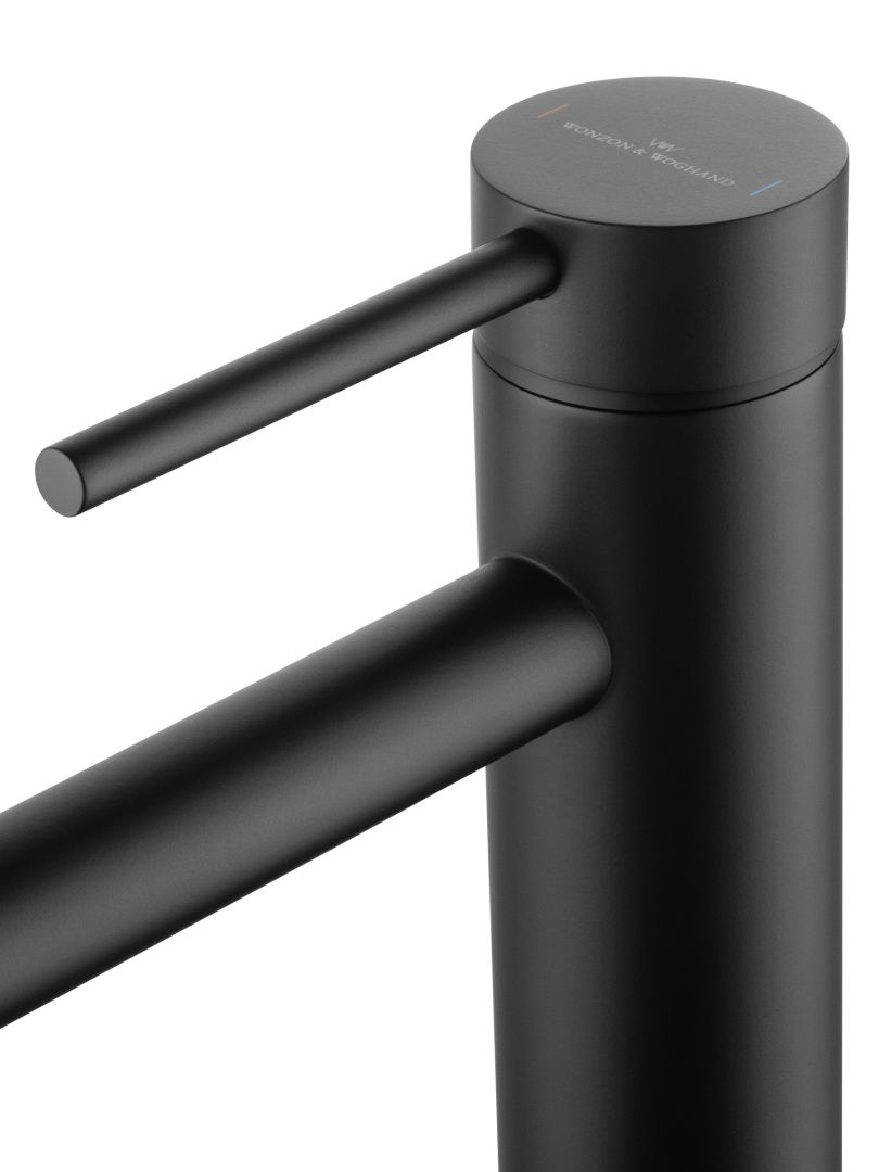 Приобрести смеситель для раковины высокий wonzon & woghand stick, черный матовый (ww-88239017-mb)