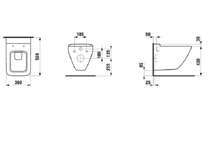 Приобрести унитаз подвесной безободковый laufen palace rimless, 8.2070.6.000.000.1
