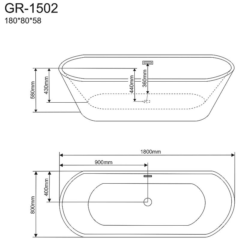 Приобрести grossman отдельностоящая ванна classic 180x80 см, белая gr-1502