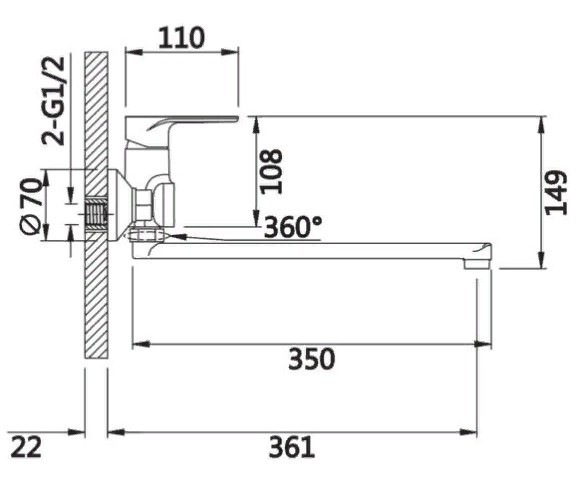 Приобрести смеситель для ванны vieir ergo с ручным душем, черный\хром v043541c