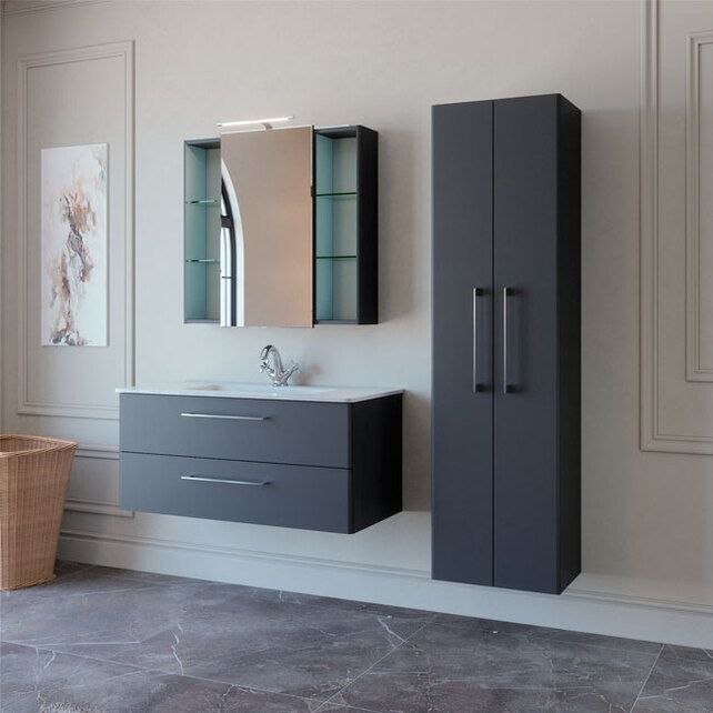 Приобрести caprigo пенал accord 45 см, графит, эмаль