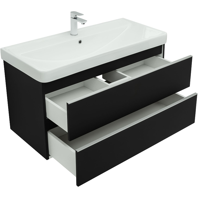 Приобрести aquanet тумба с раковиной вега 100 см, черный