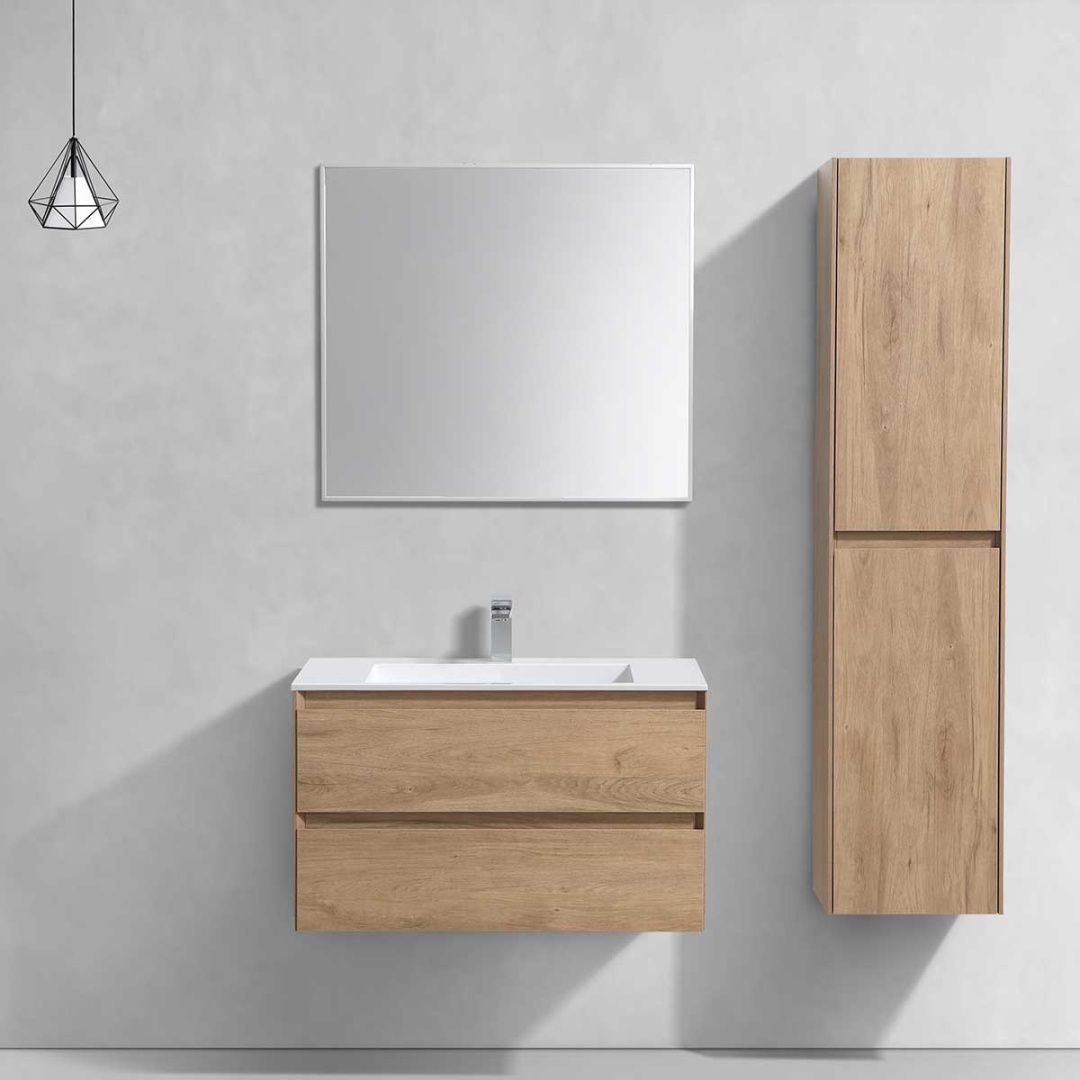 Приобрести vincea тумба подвесная luka 80 см, дуб натуральный с белой раковиной vmc-2l800no;vcb-13800w