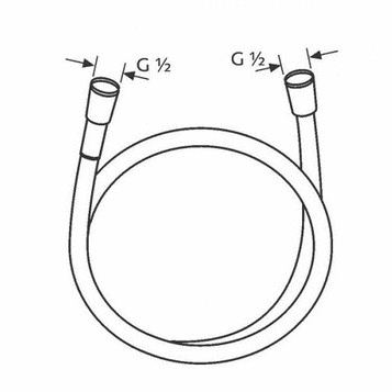 Приобрести 6107139-00 kludi suparaflex душевой шланг dn 15, g 1/2 x g 1/2 x 1250 мм, черный матовый