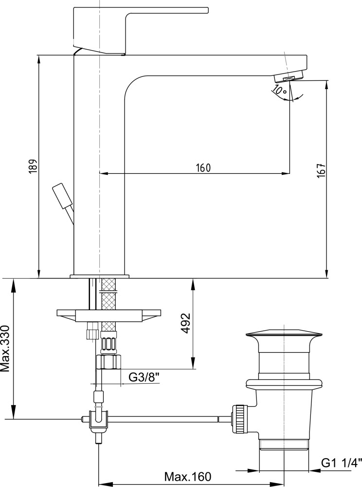 Приобрести смеситель для раковины e.c.a. nita 167 мм 102188049ex