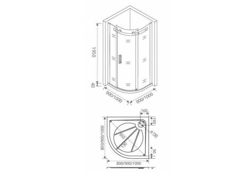 Приобрести ограждение душевое bas altair r-100-c-ch 100х100 см