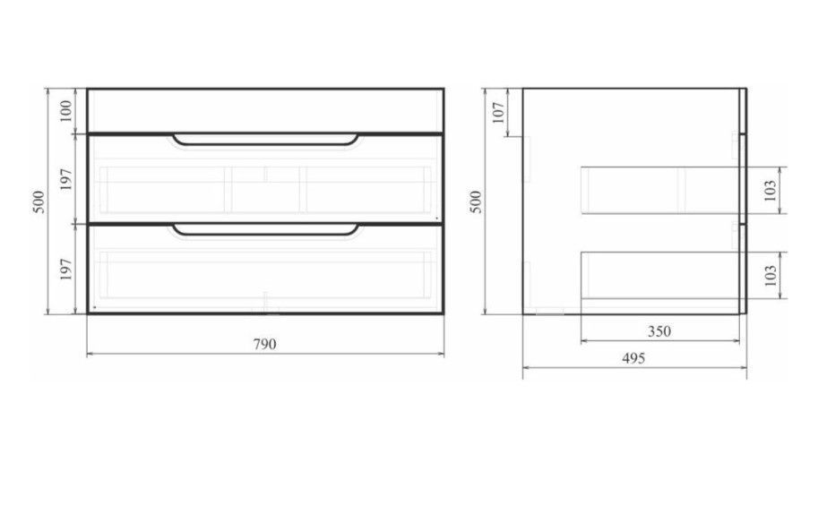 Приобрести mirsant тумба подвесная soho quadro 80 см с раковиной миранда -80 ут000089880