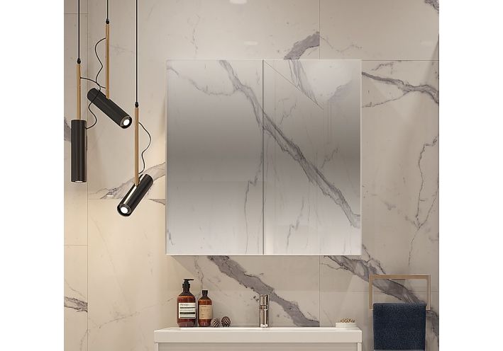 Приобрести зеркало-шкаф velvex klaufs 80 см zskla.80-216, белый