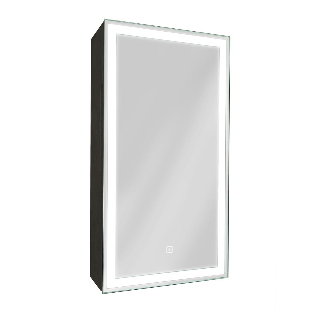 Приобрести continent зеркало шкаф с подсветкой mirror box black 35х65 см, сенсорный включатель, левосторонее, черное