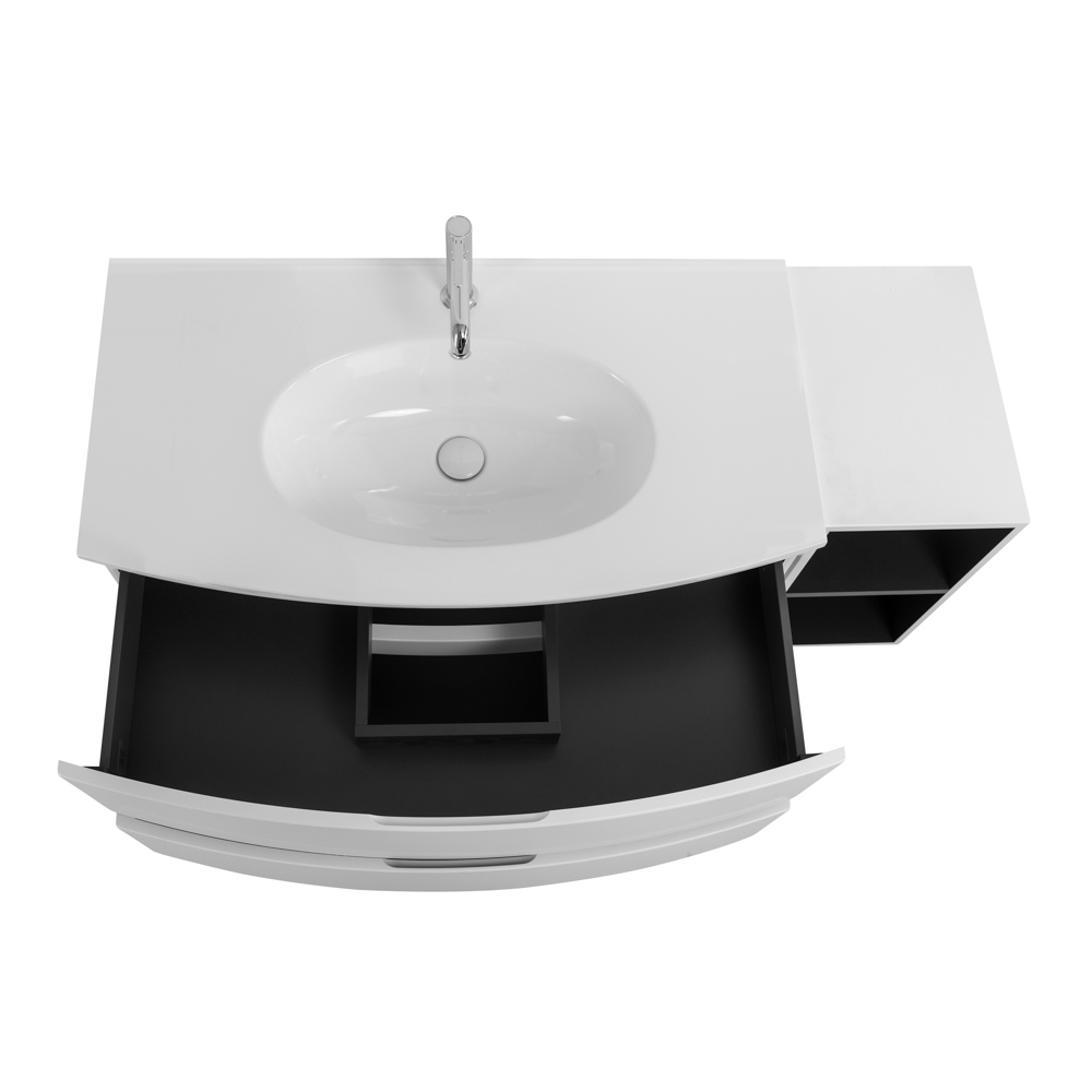 Приобрести cezares тумба подвесная с раковиной elettra 130 см bianco opaco, белая 55525