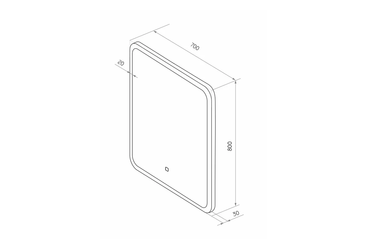 Приобрести continent зеркало с подсветкой glamour 70х80 см, белое