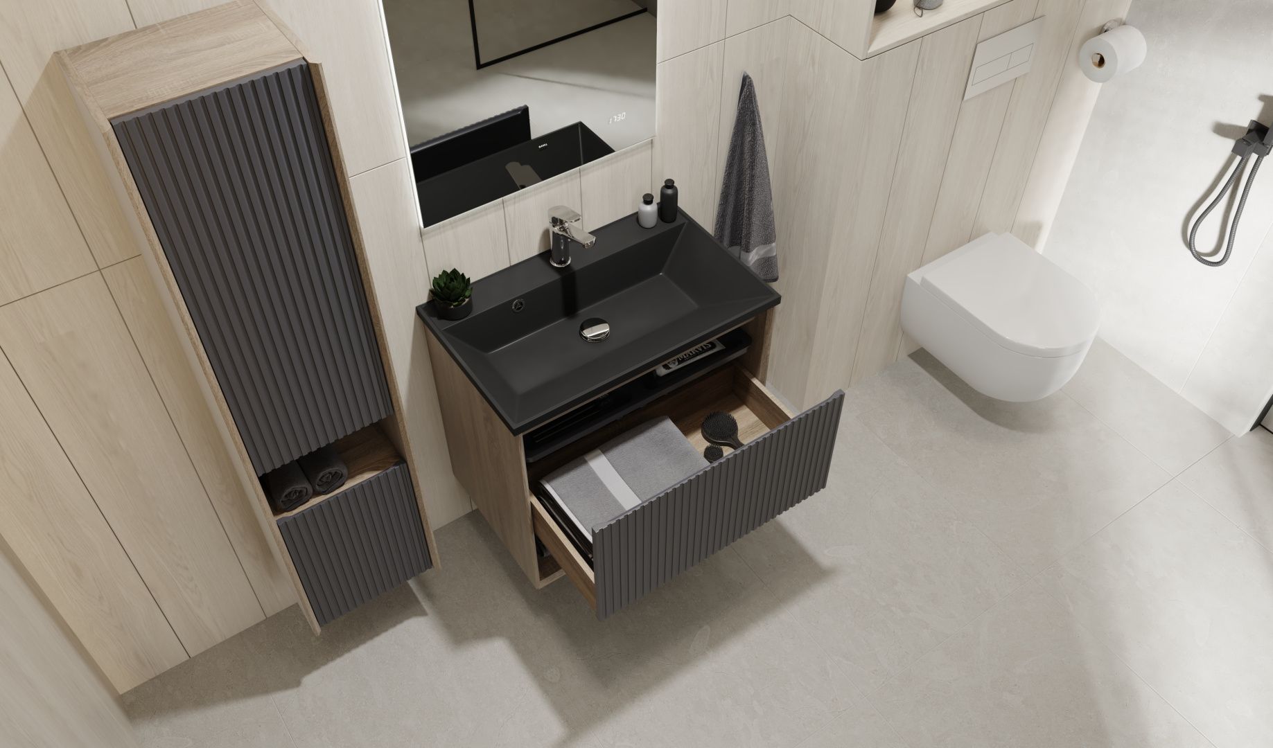 Приобрести jorno пенал подвесной tossony 33 см, антрацит