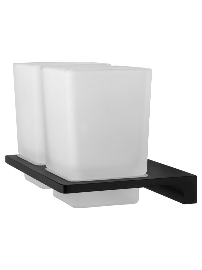 Приобрести два стакана для зубных щеток с держателем wonzon & woghand eclipse, черный (ww-9128-bl)