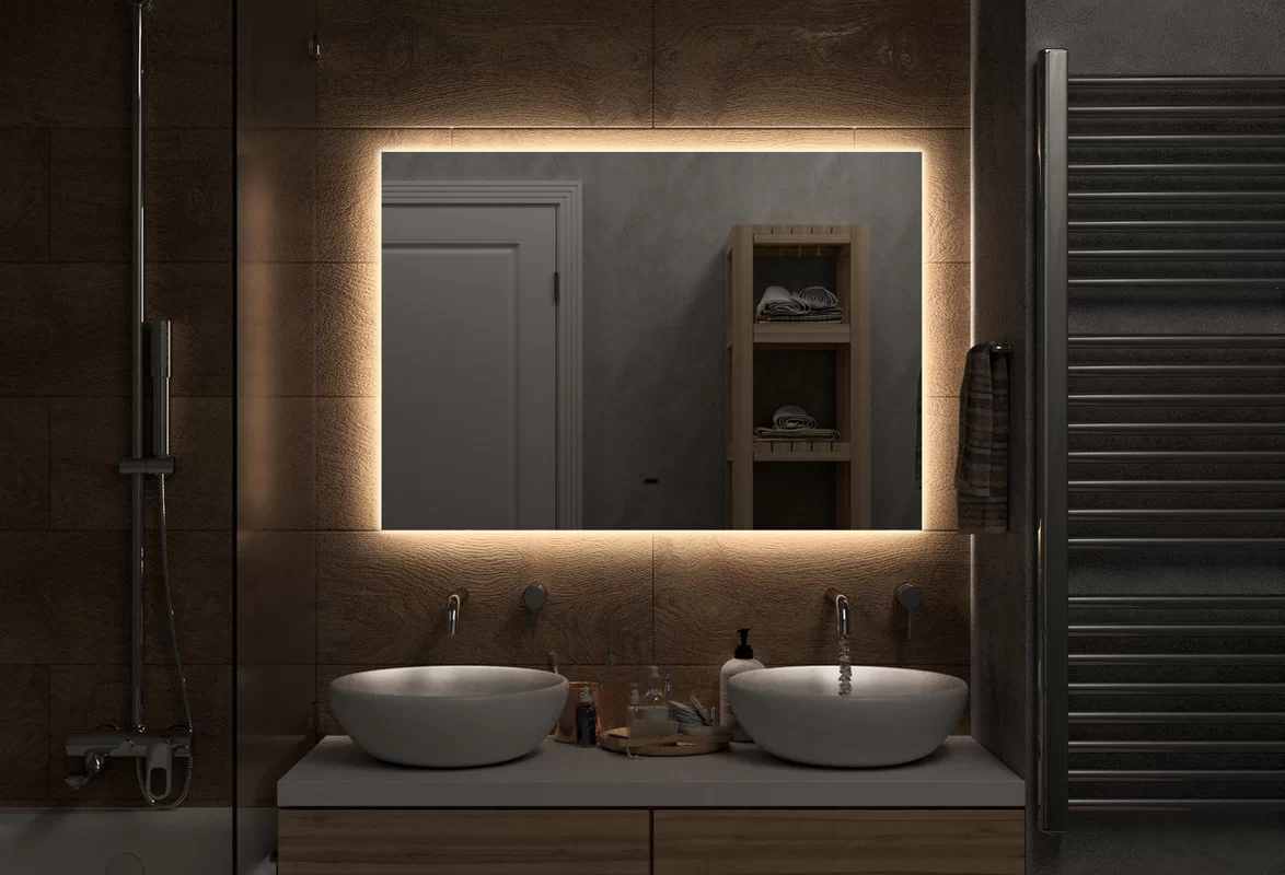 Приобрести continent зеркало с подсветкой trezhe 100х70 см, белое