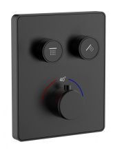 Термостатическая панель смесителя встраиваемая на 2 потребителя WONZON & WOGHAND, Черный матовый (WW-INF322A-MB)