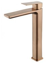 Смеситель для раковины высокий WONZON & WOGHAND DIAMOND, Брашированное розовое золото (WW-88239011-BRG)