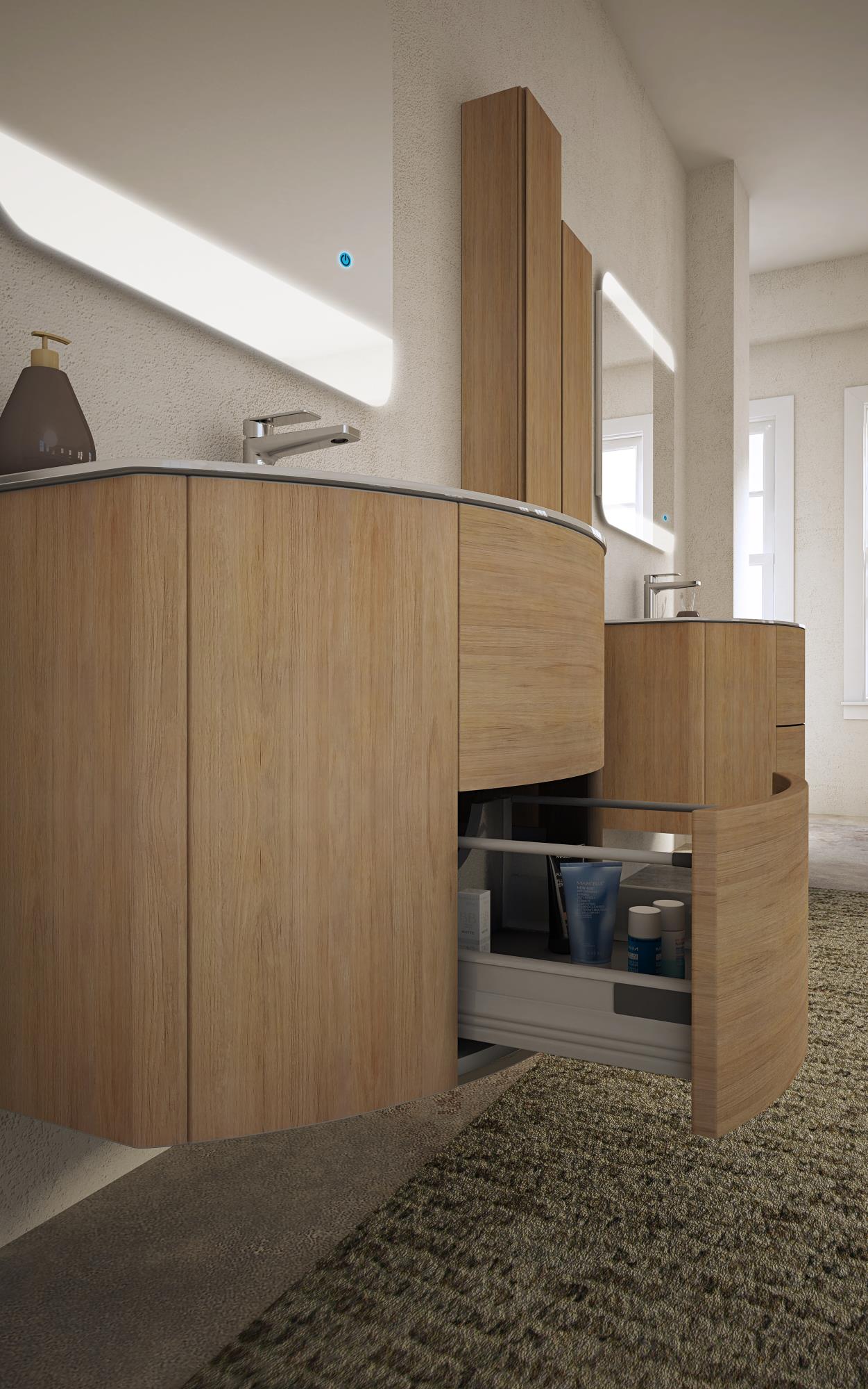 Приобрести cezares тумба подвесная с раковиной eden 121 см rovere tabacco, дерево 54842