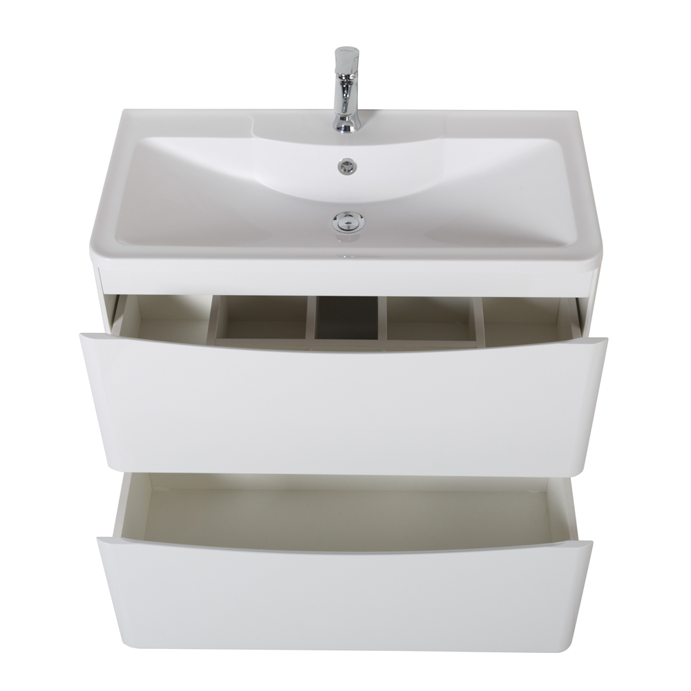 Приобрести belbagno тумба с раковиной acqua 80 см, напольная bianco lucido, белая раковина