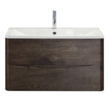 BelBagno Тумба с раковиной ACQUA 80 см, подвесная Rovere Nature Grigio, белая раковина