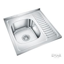 Emar Кухонная мойка 60х60 см, левостороняя, хром EMAR T6060RQ