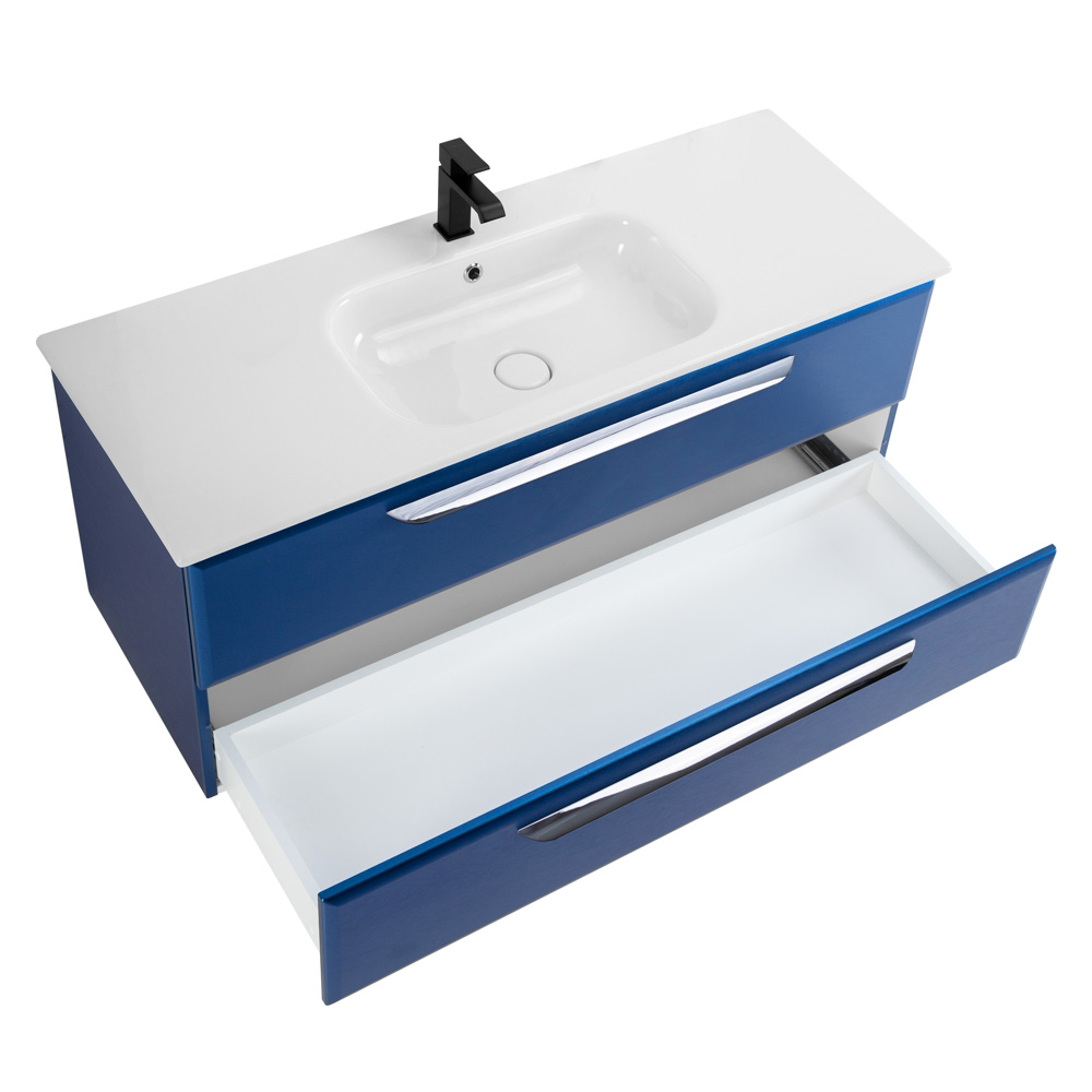 Приобрести cezares тумба подвесная с раковиной eco-cer 120 см sapfiro, синяя eco-cer-1200-2c-so-spf-p