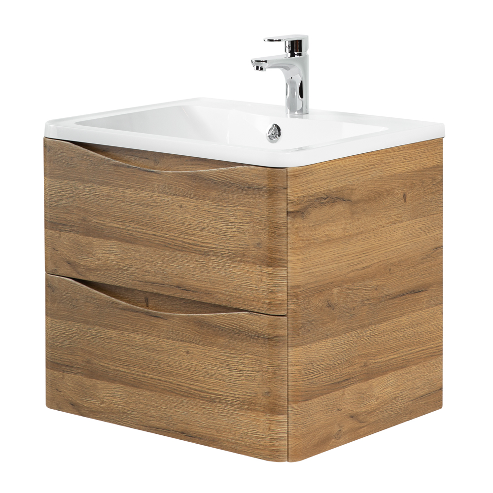 Приобрести belbagno тумба с раковиной acqua 60 см, подвесная rovere rustico, белая раковина