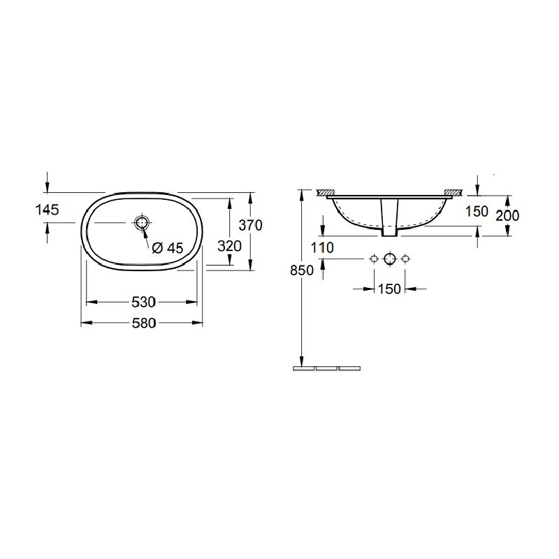 Приобрести раковина чаша villeroy&boch o.novo 53х32 см, белая 41625001