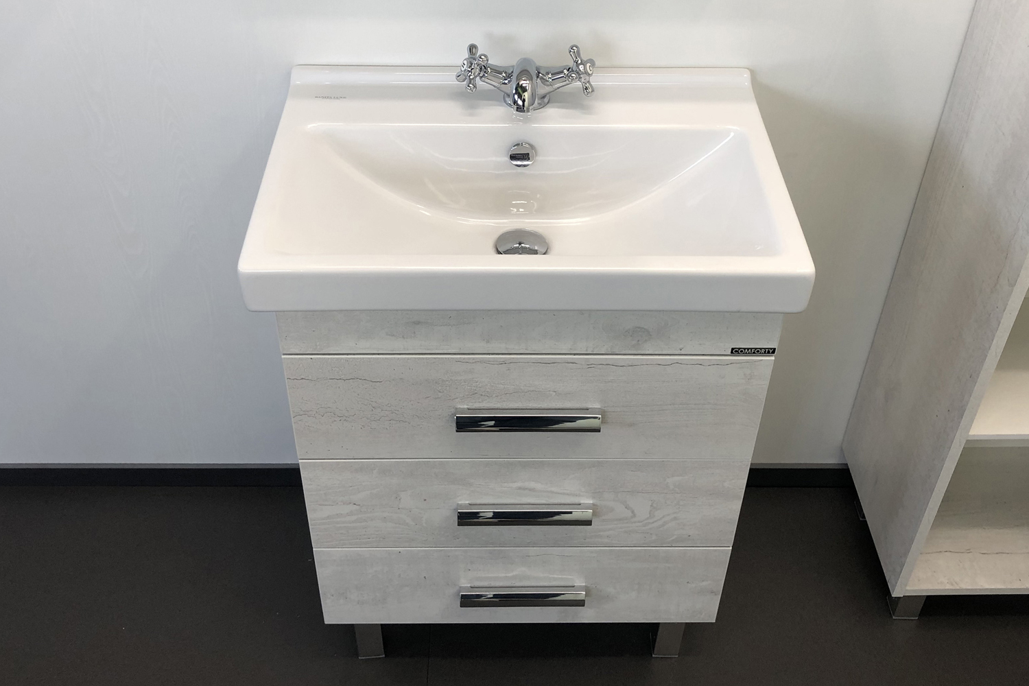 Приобрести сomforty тумба с раковиной "никосия-60н" дуб белый