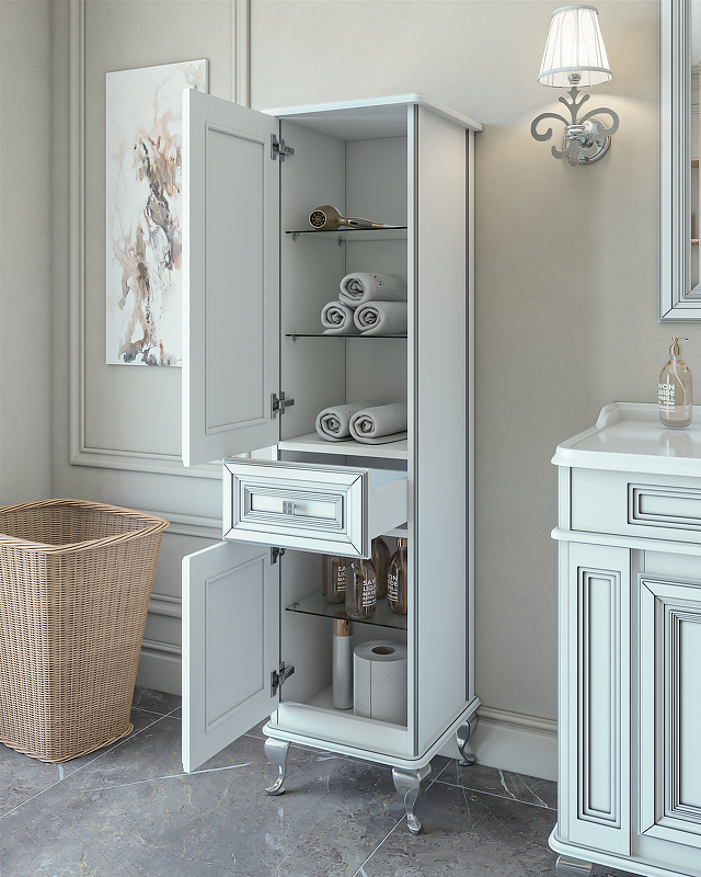 Приобрести caprigo пенал напольный fresco 40 см, левосторонний, белый 10650l-в016