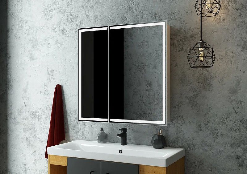 Приобрести continent зеркало шкаф с подсветкой allure 80х80 см, бесконтактный включатель, белое