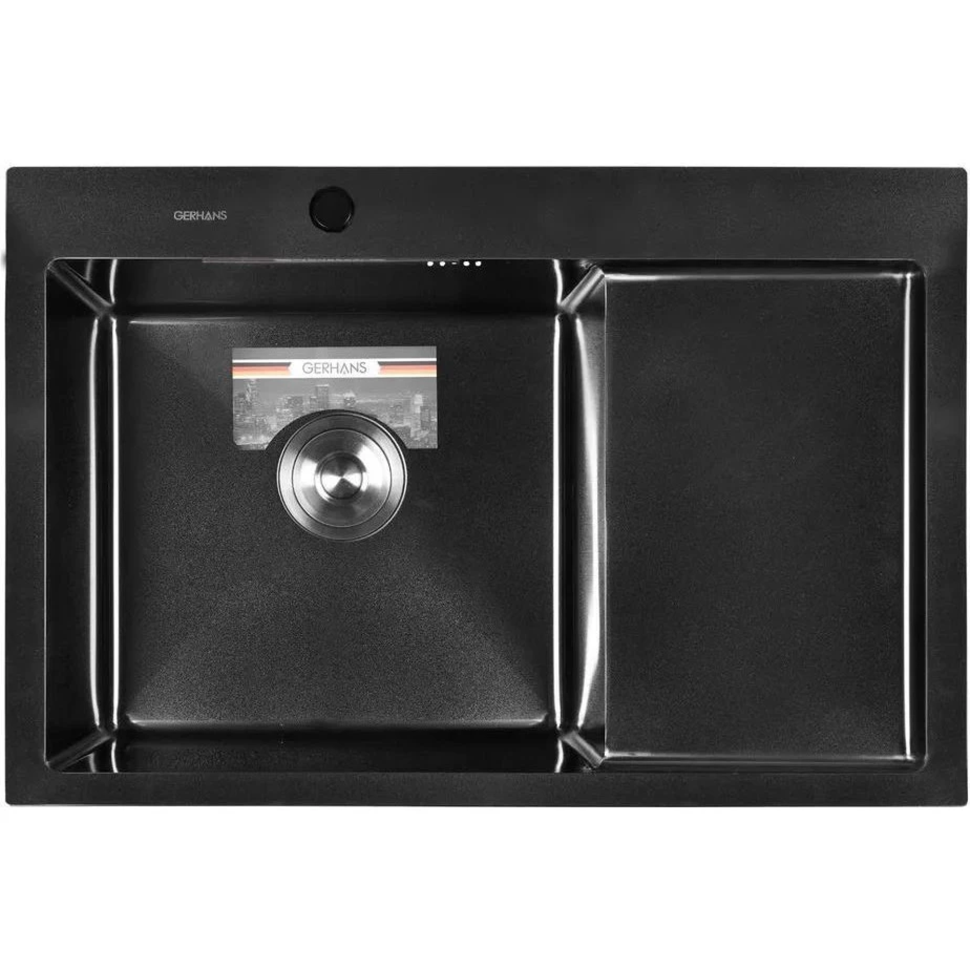 Приобрести gerhans кухонная мойка 78х51 см, левосторонняя, графит