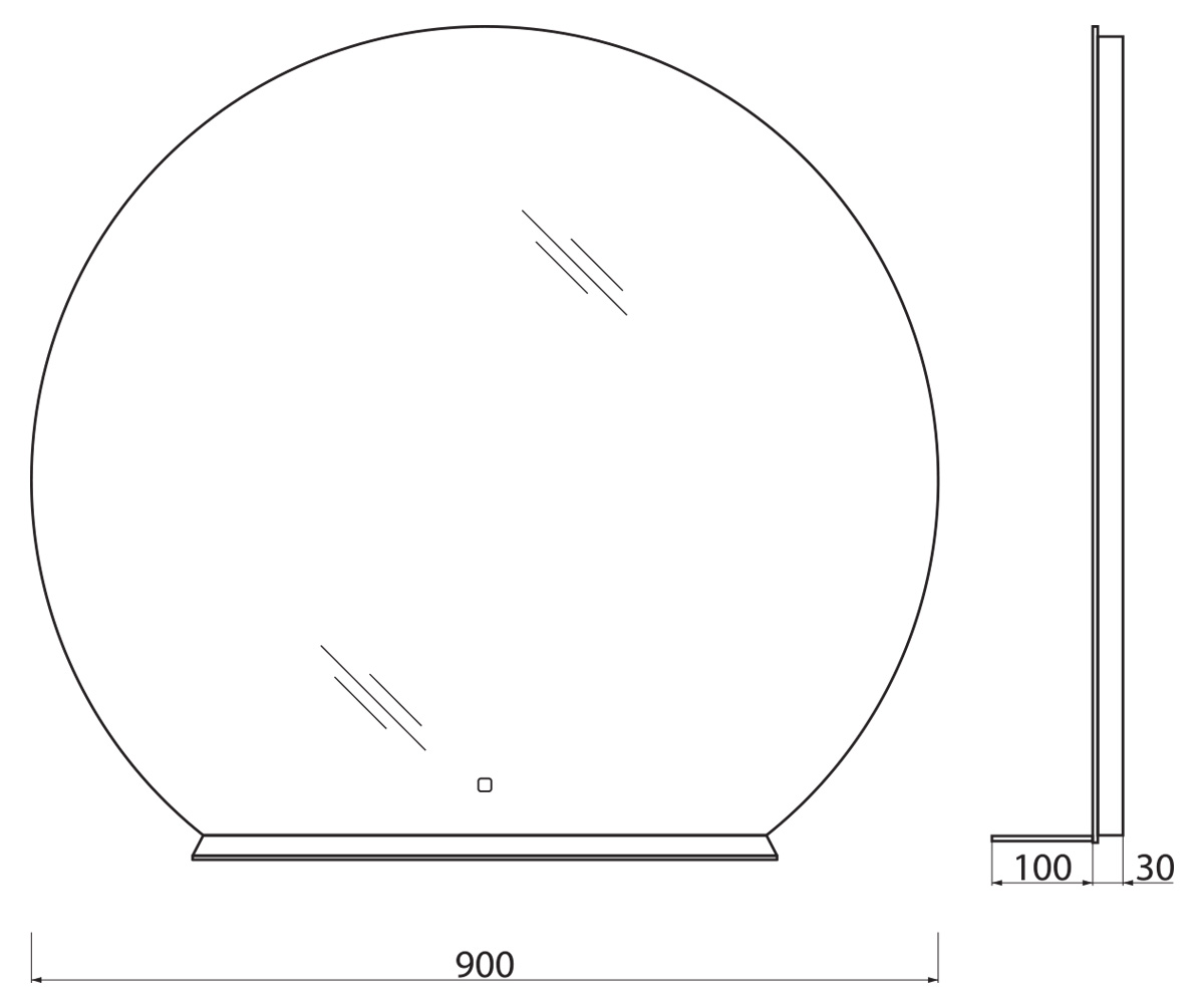 Приобрести belbagno зеркало 90 см spc-rng-900-led-tch-mens