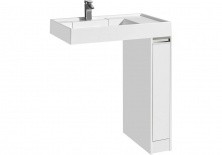 Тумба напольная с раковиной-столешницей Акватон Лондри 80 см 1A236101LH010;1A72113KRW010, белый