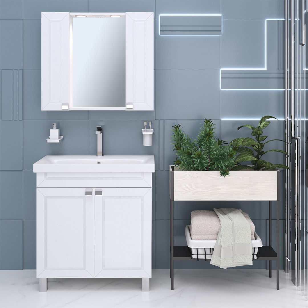 Приобрести зеркальный шкаф ostin 80см.