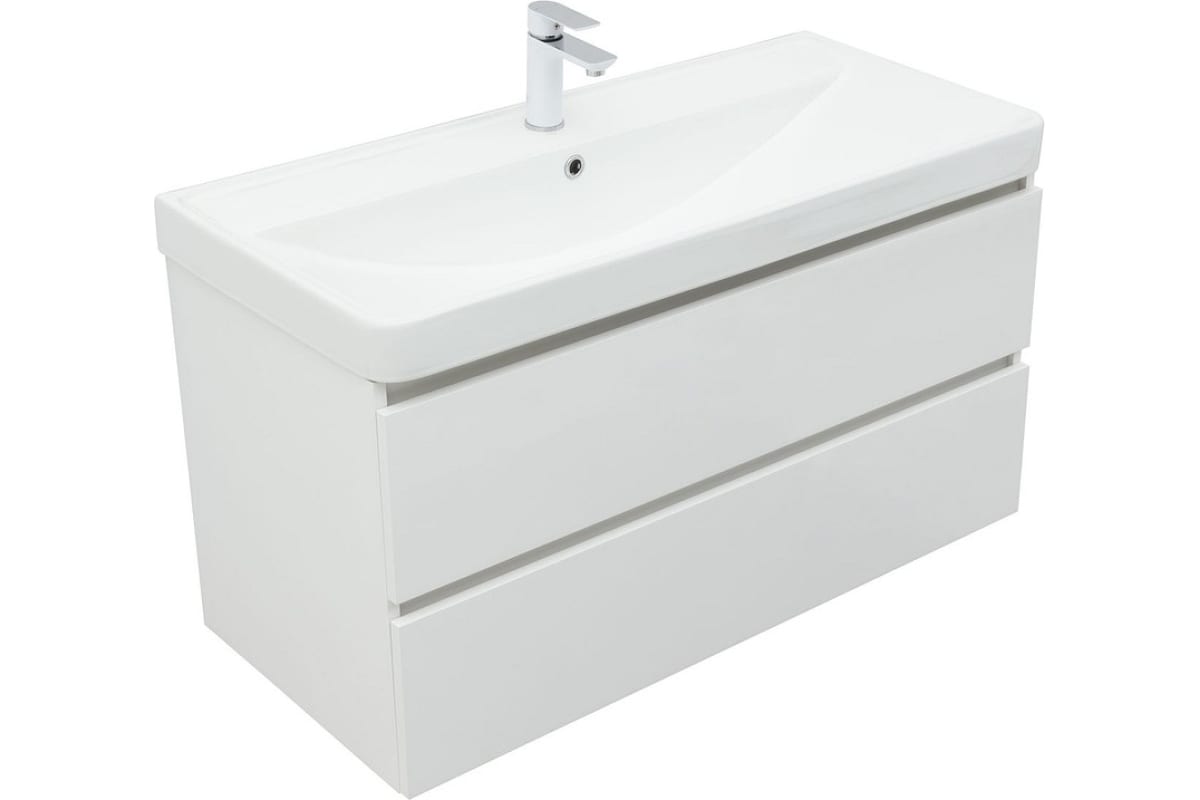 Приобрести aquanet тумба с раковиной вега 100 см, белая глянец