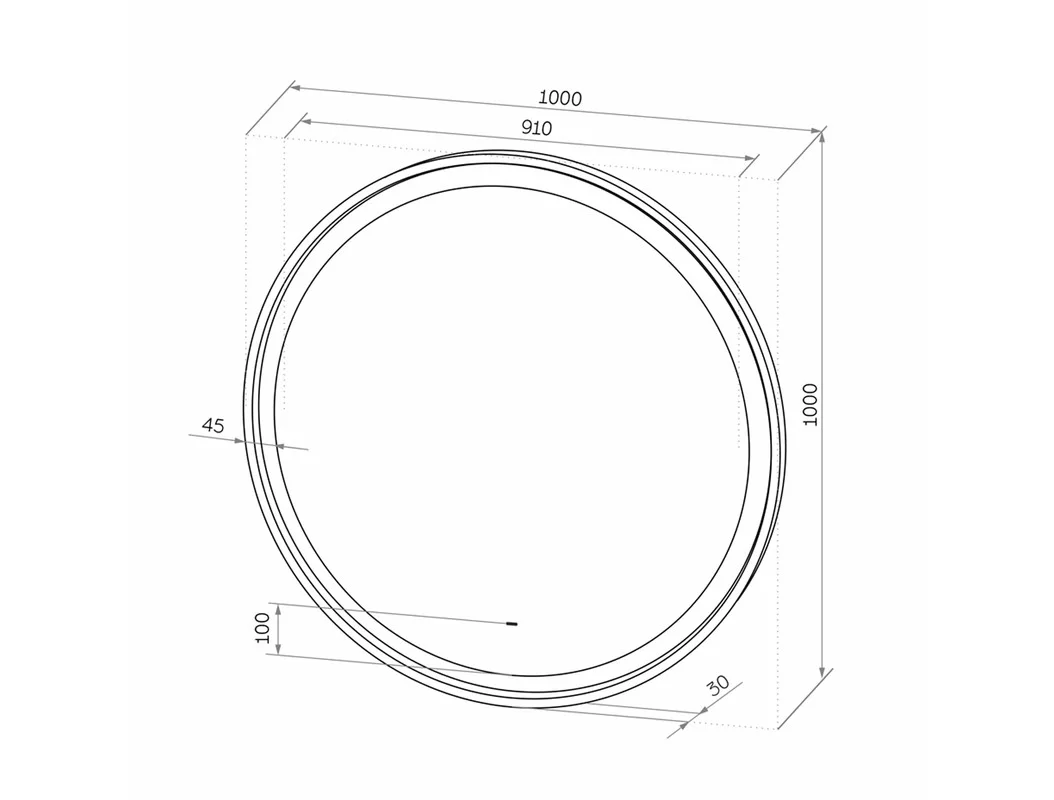 Приобрести continent зеркало с подсветкой planet black 100х100 см, черное