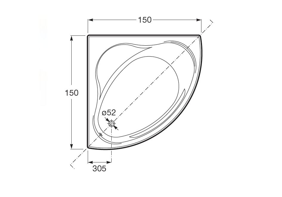 Приобрести ванна акриловая roca bali 150х150 см, z.ru93.0.291.6