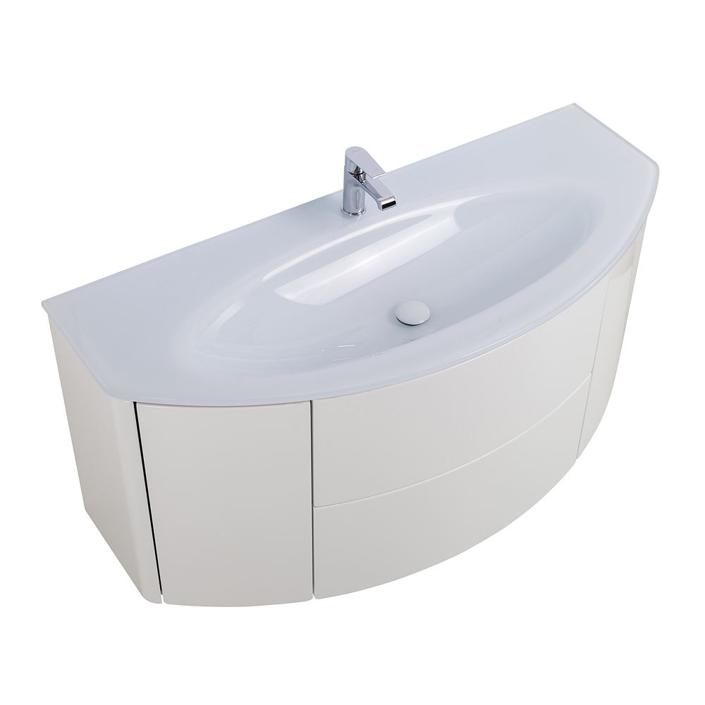 Приобрести cezares тумба подвесная с раковиной eden 121 см bianco lucido, стекло, белая 54861