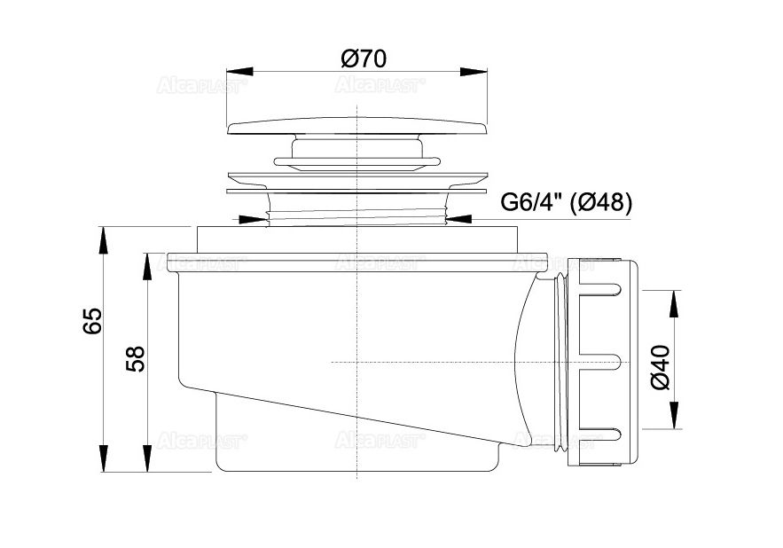 Приобрести сифон для душевого поддона alcaplast a476 dn60