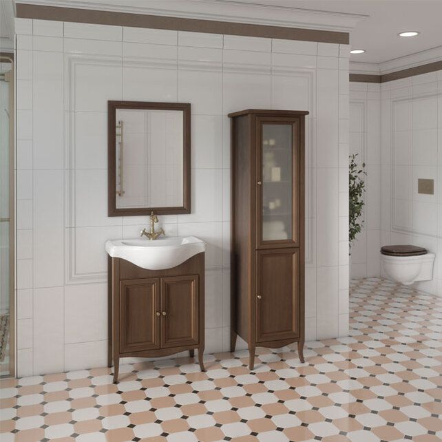 Приобрести caprigo тумба с раковиной lion 65 см, темное дерево, экошпон