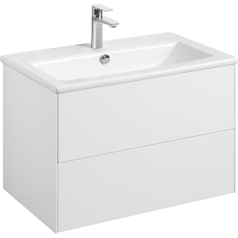 Приобрести тумба подвесная с раковиной акватон сохо 75 см, белый глянцевый